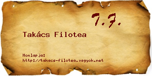 Takács Filotea névjegykártya